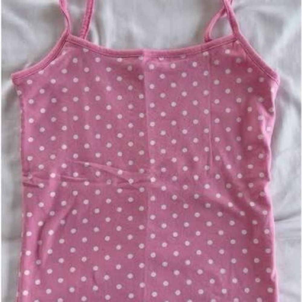 Hollister Pink Polka Dot Tank Top reversible